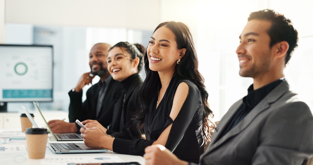 A team of smiling professionals.